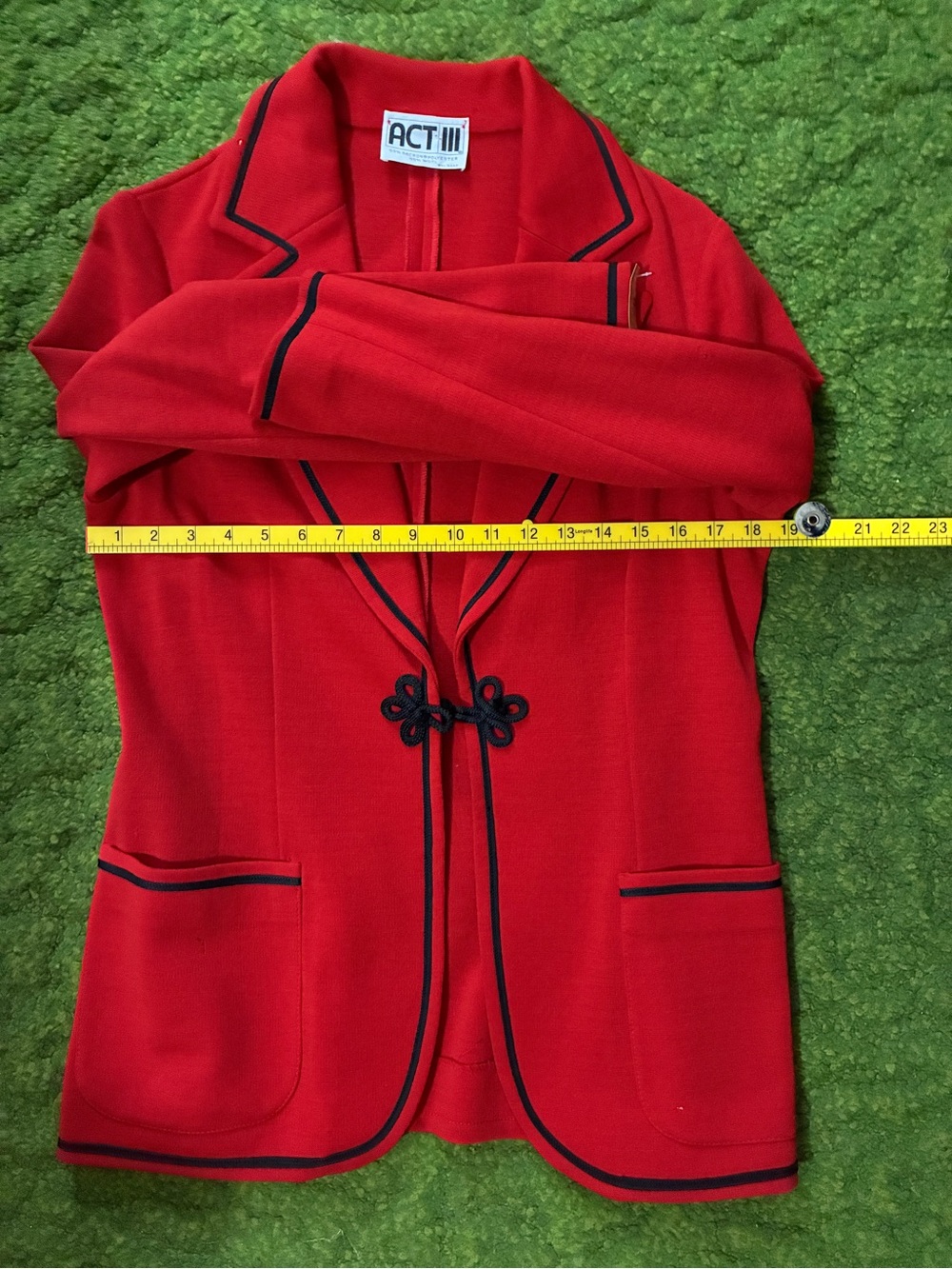 NWT Vintage Act III Contrast-Trim Blazer Jacket - Picture 8 of 15